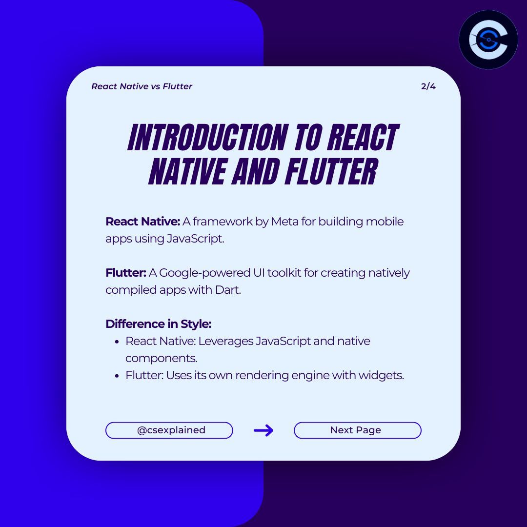 ManWithCodes's tweet image. React Native vs Flutter: Which cross-platform framework is right for your next mobile app project? 👨💻 Which framework delivers faster and more efficient performance? 🚀 Which one do you prefer? 👀
Join CSX Community buff.ly/3DIXdaV
#ReactNativeVsFlutter