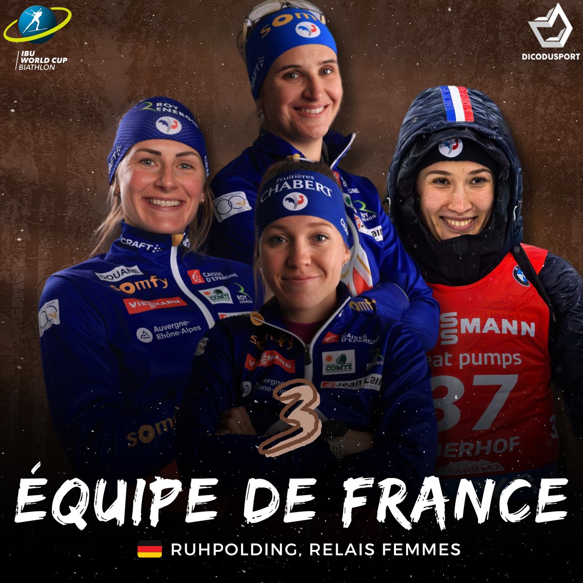 🇫🇷🥉 𝐏𝐎𝐃𝐈𝐔𝐌 𝐏𝐎𝐔𝐑 𝐋𝐄𝐒 𝐁𝐋𝐄𝐔𝐄𝐒 ! Mal parties, Paula Botet, Océane Michelon, Justine Braisaz-Bouchet et Julia Simon prennent la troisième place du relais féminin de Ruhpolding ! #Biathlon #Ruhpolding #IBUWC