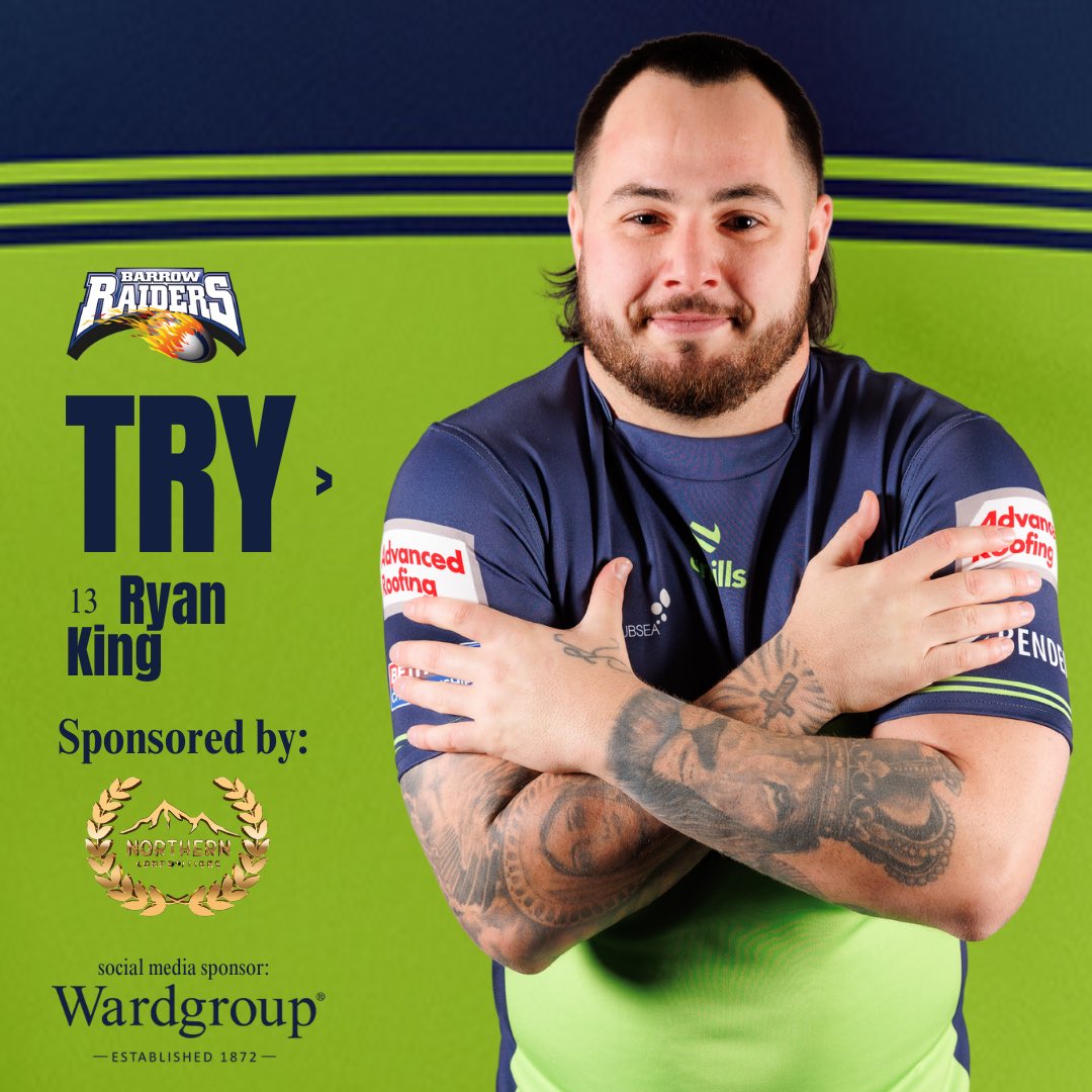 BarrowRaiders's tweet image. ⏰ 32’ | 𝗧𝗥𝗬! Kingy collects a slick pass from Johnston, slots through a gap and bats off defenders to crash over! 

Raiders 🟢 30 - 0 🔴 Devils