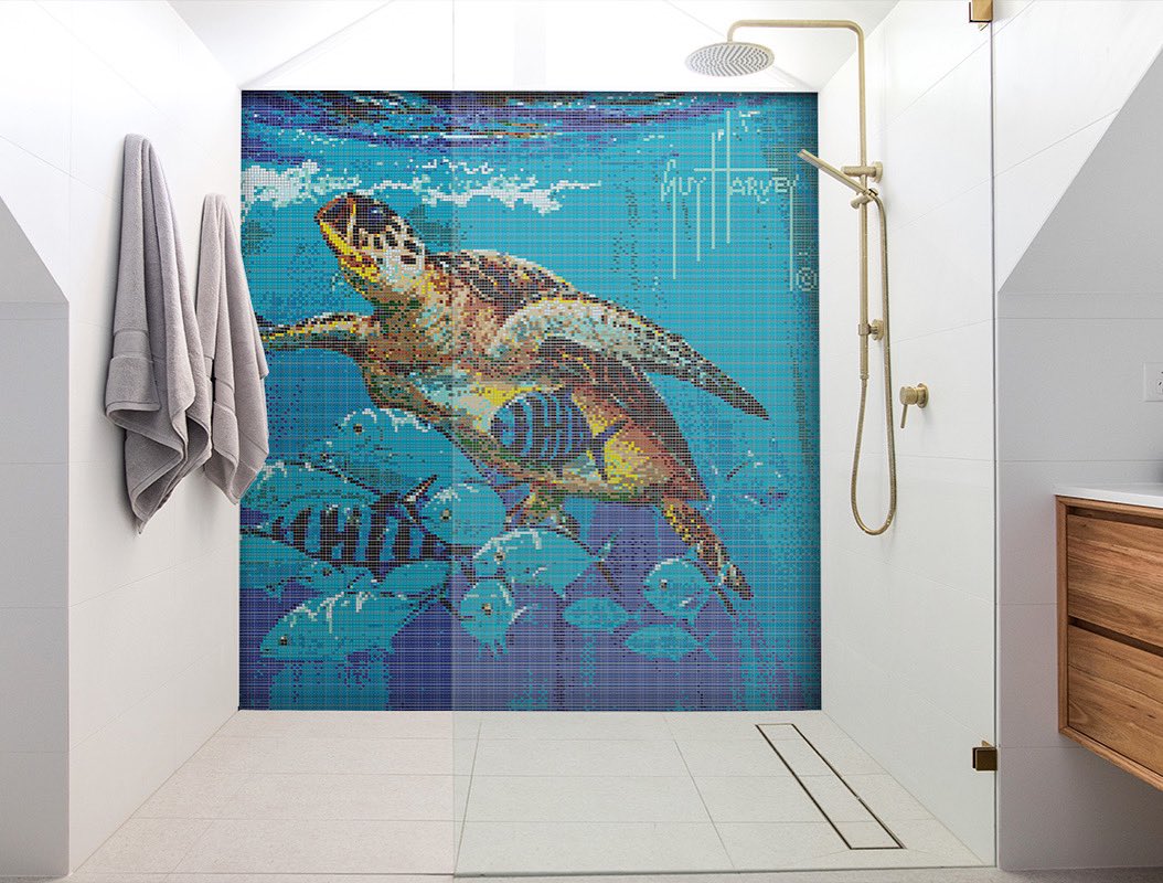 Transform your bathroom or living space into an ocean escape featuring your favorite species with our mosaic art partners at <a href="/Artaic/">Artaic</a>!
#GuyHarvey #GHF #LoveTheBlue