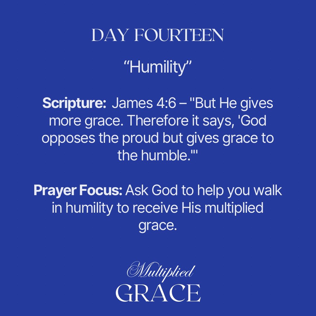 RestorationPC's tweet image. It’s Day 14 of our 21-Days of Prayer and Fasting

God’s grace flows freely to the humble heart. 

Humility opens the door to multiplied grace—choose it daily! 🙏✨

 #HumilityAndGrace #James46 #GraceForTheHumble