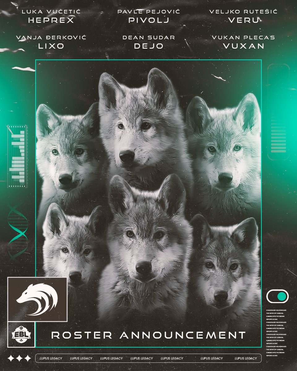 🌟Lupus Esports tim za EBL 2025! 🌟
Ove sezone ulažemo u mlade talente i gradimo dugoročan projekat za buduće uspehe. 🙌

Veliko hvala <a href="/ColamaxGG/">ColamaxGG</a>  i <a href="/spalelol/">Đorđe Spasić</a>  na sjajnom izboru igrača, postavljanjem osnova i stvaranju sinergije u timu. Vaš rad je temelj naše budućnosti! 🐺🔥