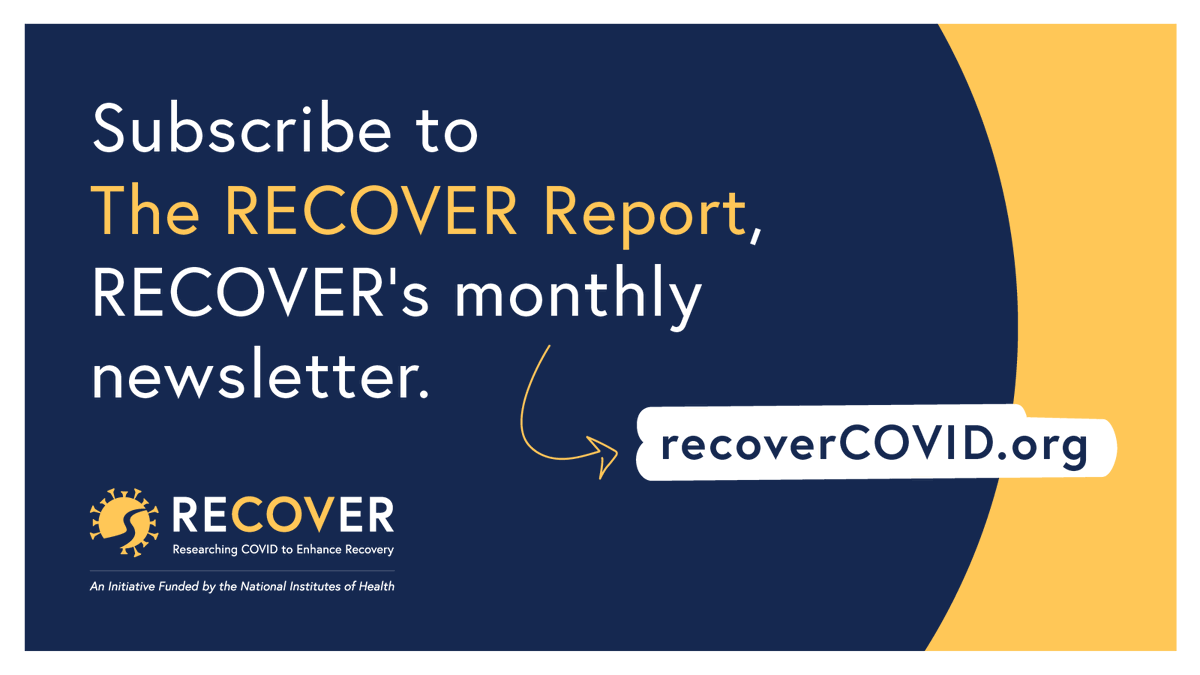 Family Voices is part of one of the largest efforts to better understand Long Covid. Keep up to date on the latest #NIHRECOVER research by subscribing to RECOVER’s monthly newsletter, The RECOVER Report, today: bit.ly/42RCKb5