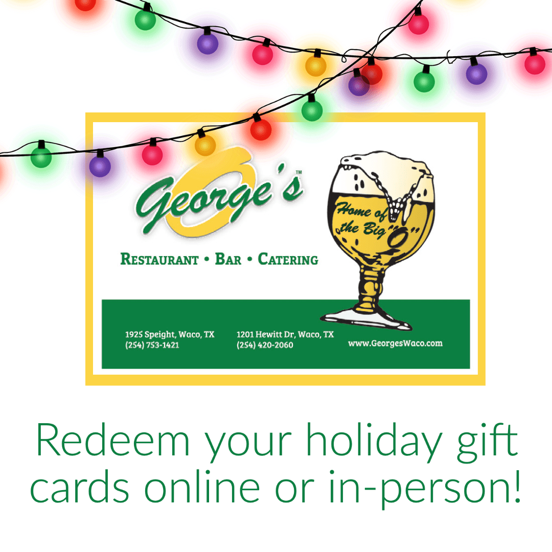 GeorgesWaco's tweet photo. Still holding onto that George's gift card? It’s time to put it to good use! Celebrate #NationalUseYourGiftCardDay by treating yourself to a meal with us. Lunch or dinner, we’re here to make it special.
#WacoRestaurant #WacoOriginal #GiftCard https://t.co/4THx7A43Uu
