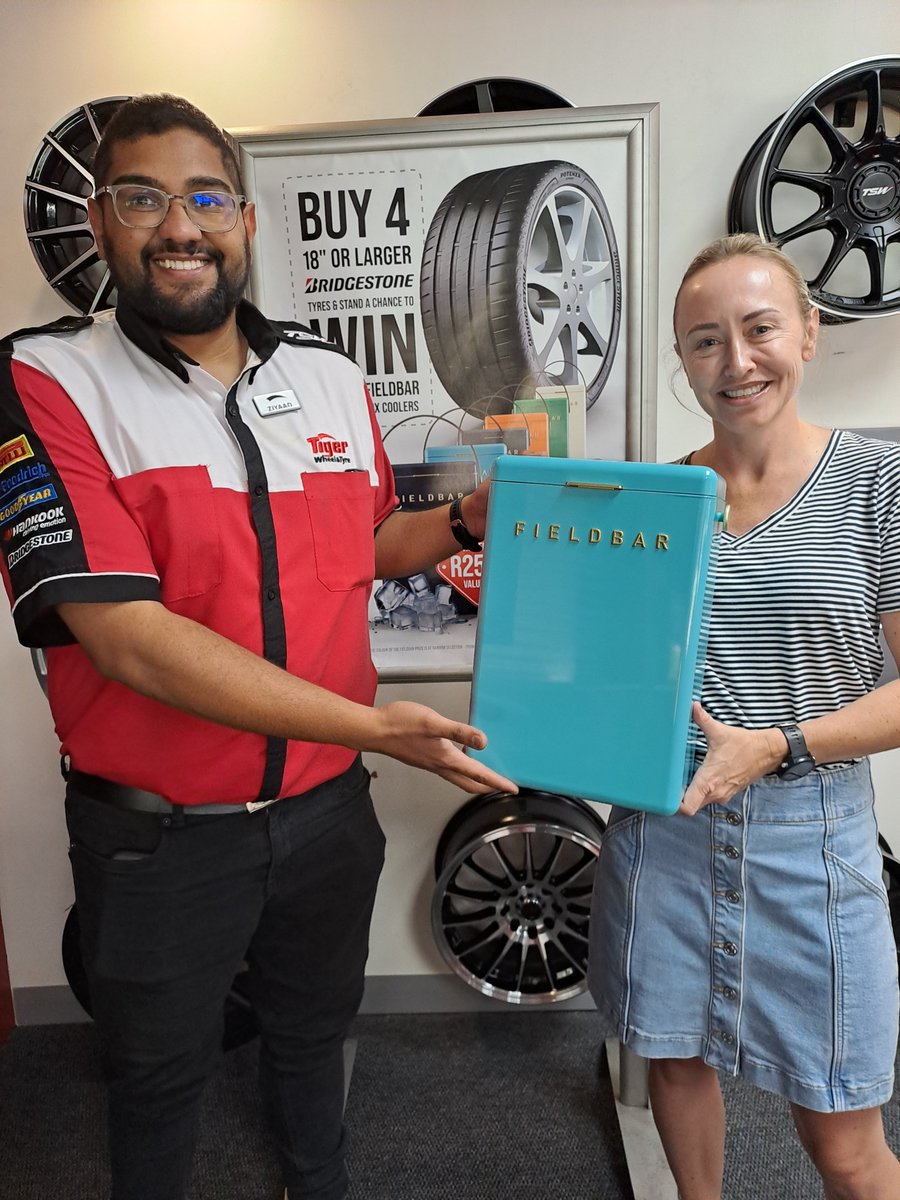 TigerWheelnTyre's tweet photo. π Itβs Prize Time Again! π
Congratulations to CHANTAL EMMETT, who just claimed her #Fieldbar Cooler! Your journey is now as cool as your ride with premium #Bridgestone Tyres. πβοΈ
Thank you for choosing #TigerWheelnTyre β hereβs to many safe and stylish miles ahead! π https://t.co/azfMbsBDf4