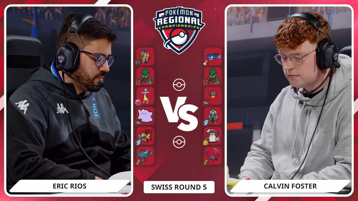 VGC_FR's tweet photo. Championnats Régionaux de Birmingham - Jour 1 - Ronde 05
Calvin FOSTER 🇬🇧 affronte Eric RIOS 🇪🇸 en stream et l'emporte 2 à 1.
Suivez la compétition avec nous sur : https://t.co/UUs1TmJBlT
#PokemonEcarlateViolet #PlayPokemon #Pokemon #vgc #vgctours #vgcreports #vgcbrackets #regional #Birmingham #championshipseries #championshipseries2025 #saison2025 #season2025 #jour1 #day1 #wcs #roadtowcs #ronde05 #round05 @riopaser @MovistarKOI @calvonix