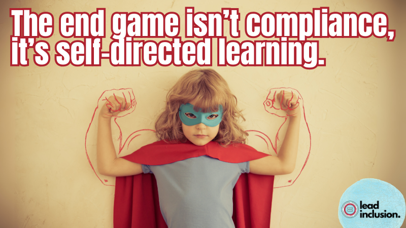 💪 Compliance is not the ultimate goal of school. We don't only want students to be able to follow rules, we want them to make informed decisions, use their voice, and SHAPE the rules.  #LeadInclusion #EduSky #UDL #EdLeaders #Educators #UDL #SBLchat #TG2Chat #ATAssessment
