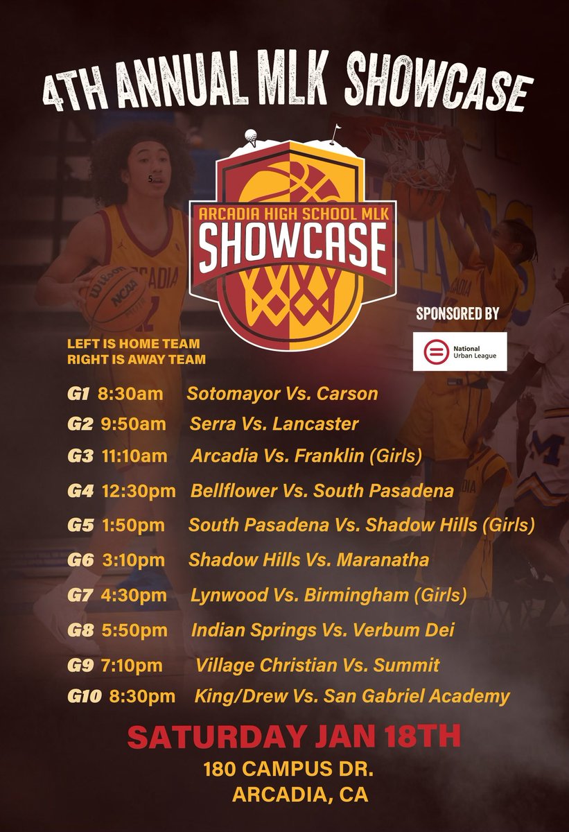 Coach Nick (@coachnick626) on Twitter photo Great games going on today at Arcadia HS. Come out & watch some good basketball.. #MLKShowcase <a href="/SummitHoops21/">Summit Basketball</a> <a href="/_EBEvents/">Ernest Baskerville</a> <a href="/SHHSGirlsBBall/">SH Girls' Basketball</a> <a href="/arcadiagbb1/">Arcadia Girls Basketball</a> <a href="/CoachDejon4/">DeJon Frazier</a> <a href="/BBucshoops/">Bellflower_BucsHoops</a> <a href="/LnHSHoopsters/">Lancaster Boys Basketball</a> <a href="/MaranathaBBBall/">Maranatha HS Boys Basketball</a> <a href="/VCSCrusader/">Julian Andrade</a> <a href="/DPiepoli33/">Daniel Piepoli</a> <a href="/latsondheimer/">eric sondheimer</a> <a href="/LACourtReport/">LA Court Report</a> <a href="/SGVNSports/">Fred J. Robledo π¨π»βπ»</a> Great games going on today at Arcadia HS. Come out & watch some good basketball.. #MLKShowcase <a href="/SummitHoops21/">Summit Basketball</a> <a href="/_EBEvents/">Ernest Baskerville</a> <a href="/SHHSGirlsBBall/">SH Girls' Basketball</a> <a href="/arcadiagbb1/">Arcadia Girls Basketball</a> <a href="/CoachDejon4/">DeJon Frazier</a> <a href="/BBucshoops/">Bellflower_BucsHoops</a> <a href="/LnHSHoopsters/">Lancaster Boys Basketball</a> <a href="/MaranathaBBBall/">Maranatha HS Boys Basketball</a> <a href="/VCSCrusader/">Julian Andrade</a> <a href="/DPiepoli33/">Daniel Piepoli</a> <a href="/latsondheimer/">eric sondheimer</a> <a href="/LACourtReport/">LA Court Report</a> <a href="/SGVNSports/">Fred J. Robledo π¨π»βπ»</a>