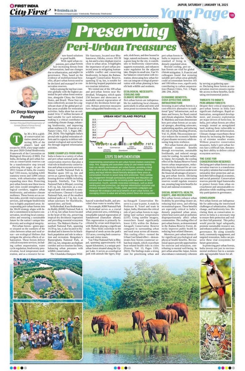 Preserving Peri-Urban Treasures/Forests: are indispensable for addressing the intertwined challenges of urbanization, climate change &amp; biodiversity loss. 

Peri-urban forests enhance urban livability by providing cleaner air, reducing heat stress &amp; offering recreational spaces.