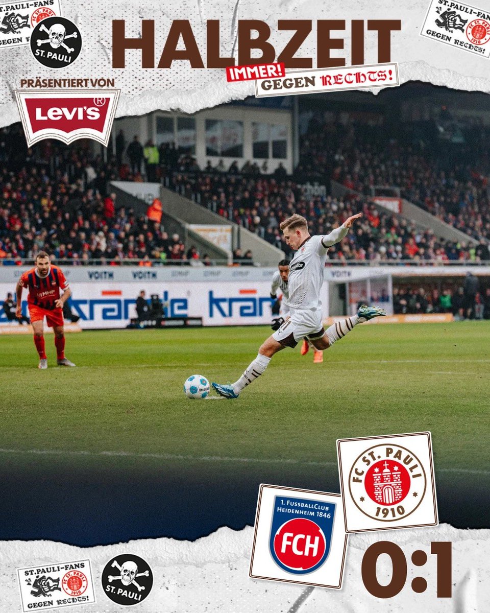 SocialistFCSP's tweet photo. Die Boys in Brown 🤎🤍❤️ führen nach den ersten 45 Minuten mit 1:0 in Heidenheim! #ForzaFCSP #fchfcsp #ynwa #Halbzeitpause https://t.co/6f9zDAzVe9