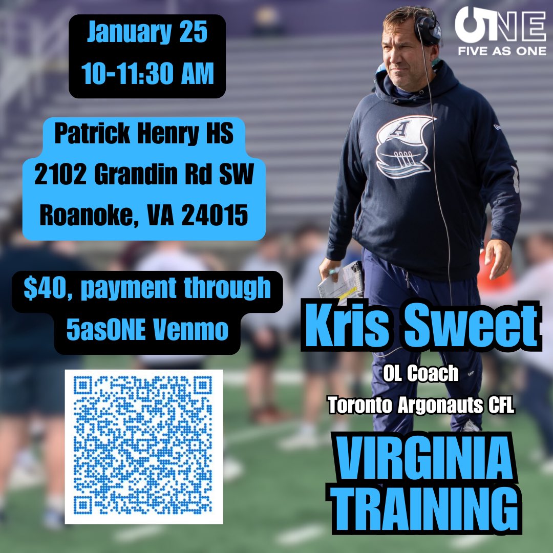 5asONE (@5asone) on Twitter photo Back to work with our skills session with <a href="/TorontoArgos/">Toronto Argonauts</a> <a href="/CFL/">CFL</a> champion OL coach <a href="/kris_sweet1/">Kris Sweet</a> on 1/25 at Patrick Henry HS in Roanoke, VA. #OLSkillDevelopment #5asONE 👊 Back to work with our skills session with <a href="/TorontoArgos/">Toronto Argonauts</a> <a href="/CFL/">CFL</a> champion OL coach <a href="/kris_sweet1/">Kris Sweet</a> on 1/25 at Patrick Henry HS in Roanoke, VA. #OLSkillDevelopment #5asONE 👊
