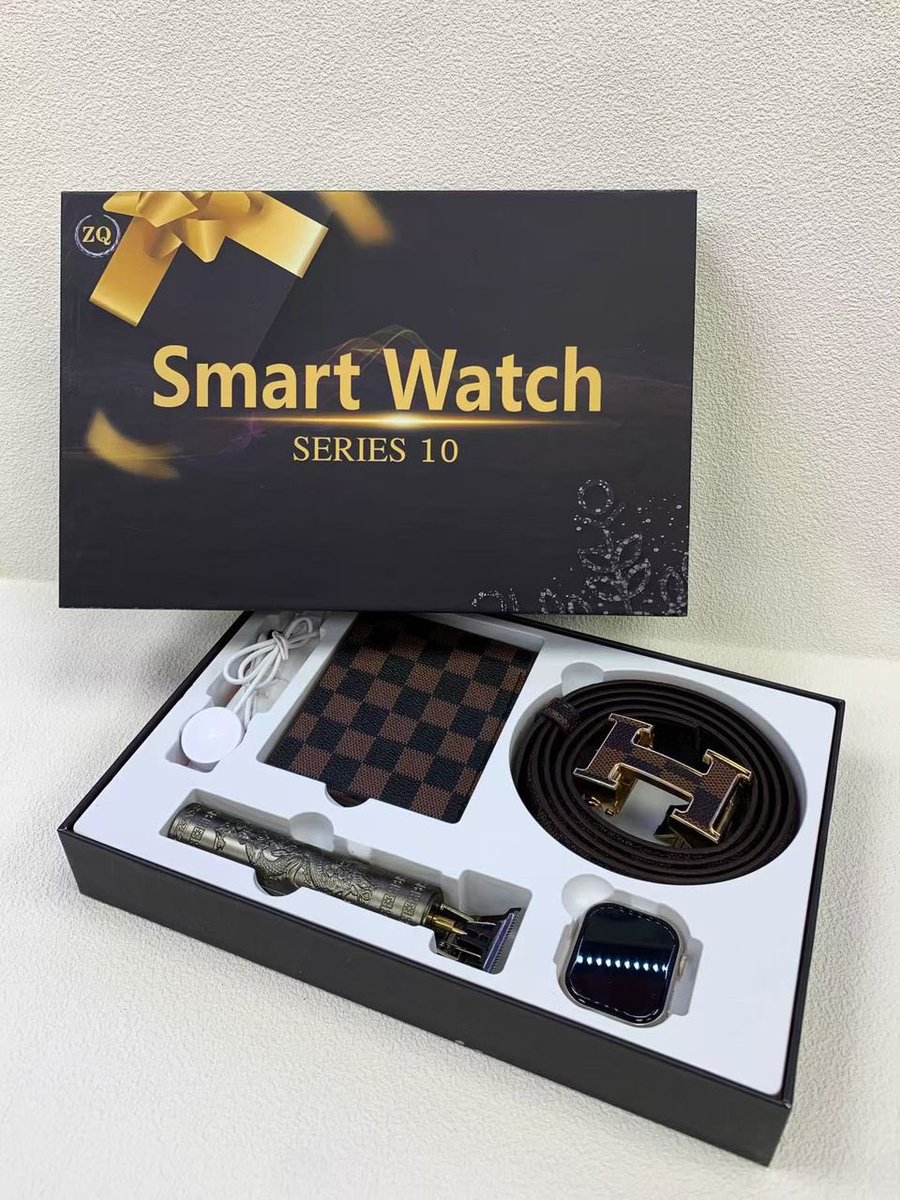 ryam1888's tweet photo. Men Perfect Gift Set🎁
Price:40,000

A combination of
- 1 smartwatch
- 2 straps
- 1 belt
- 1 wallet
- clipper 

Features include:
Message notifications 
Receive and answer calls 
Heart rate monitor
Sleep tracker
Low movement reminder etc… https://t.co/AMYH0oinNO