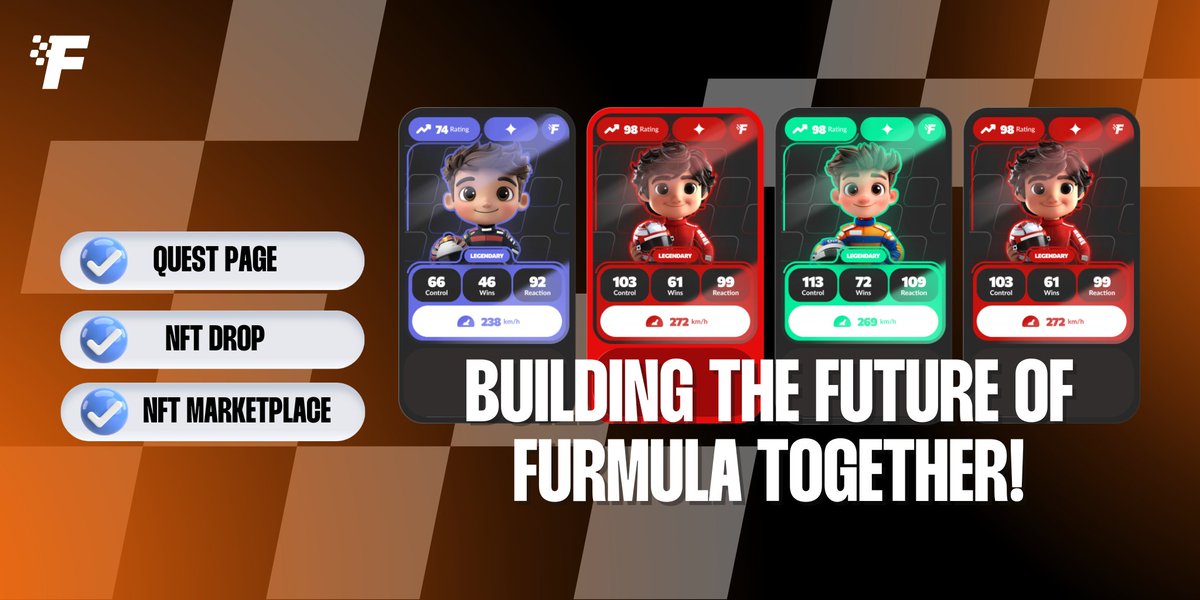 Furmulagames's tweet photo. Building the Future of FURMULA Together! 

Our team is hard at work bringing the products you’ve been eagerly waiting for to life. Here’s what’s on the horizon:

✨ A Quest Page with daily activities to engage and reward our community
🎨 An exciting NFT Drop that will add new dimensions to the gameplay
🛒 A full-fledged NFT Marketplace for trading and boosting your performance

The future of FURMULA is packed with innovation and excitement. Stay tuned-big things are coming! 

#Furmula $FURM #GameFi #Staking
