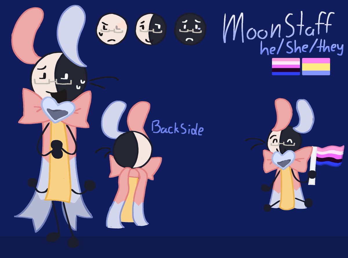 _tigerkat's tweet photo. I guess ill post my objectsona on here.. presenting... MOONSTAFF!! shes one of two sonas ill use to draw myself when posting!! if I ever have the time i'll yap about who he is, and his backstory! https://t.co/yAcd1xzsgy