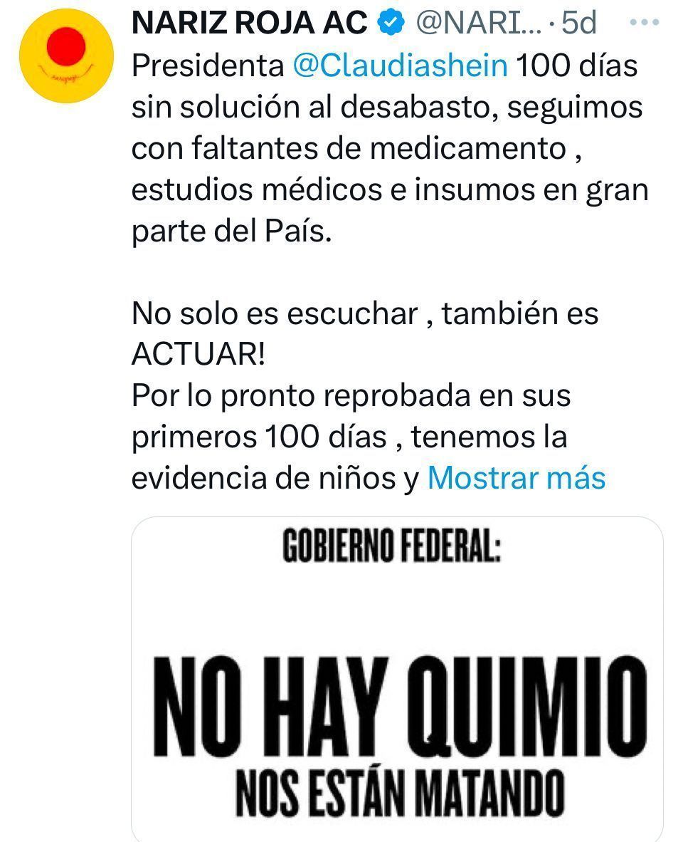 Mex_Libertario's tweet photo. México es ese país que regala cientos de millones de dólares a la dictadura cubana, mientras no hay los tratamientos comprometidos para los niños con cáncer!

Y todo por culpa de @lopezobrador_ y @claudiashein. https://t.co/L3xcKGk7Qq