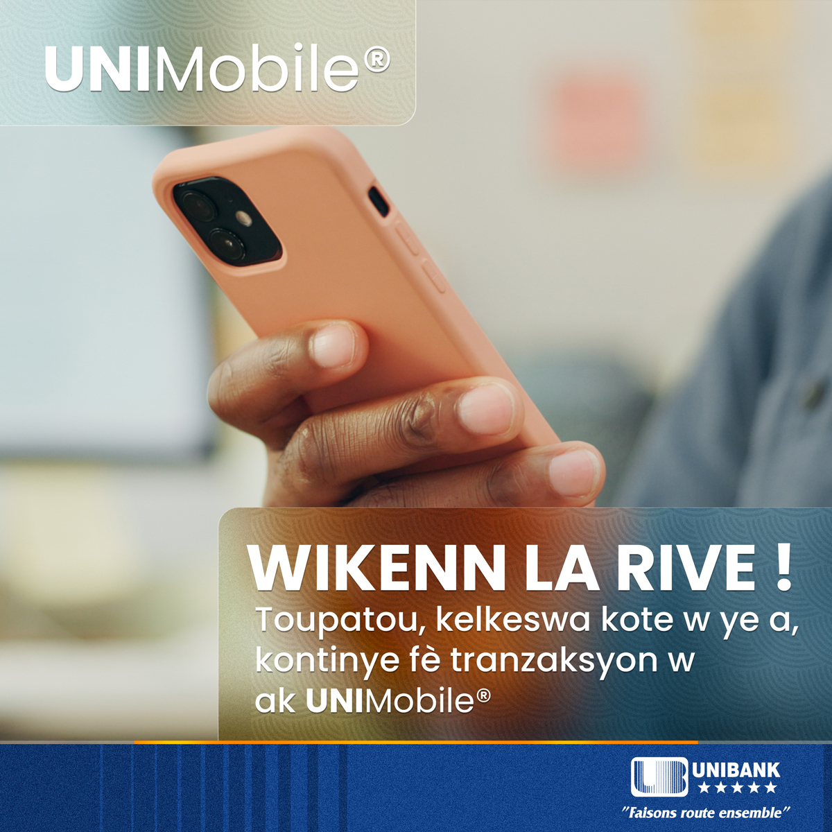 UBHaiti's tweet photo. Telechaje aplikasyon mobil nou a pou jwenn aksè w byen rapid a sèvis bankè anliy nou yo ! Li disponib sou AppStore ak PlayStore la.
#UnibankHaiti #FaisonsRouteEnsemble #Wikenn #AppliMobile https://t.co/1gp4H9OKhj