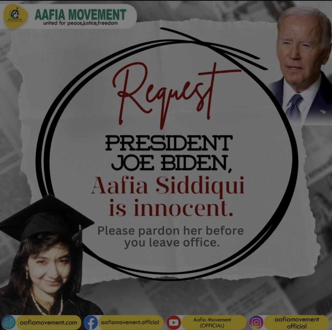 Zaynab Manzoor Wani (@nazeyamanzoor) on Twitter photo <a href="/JoeBiden/">Joe Biden</a> We request you to release our sister Aafia neuroscientist from the US Jail
#celemenypetition
#Aafiaisinnocent <a href="/FreeDrAafiaa/">Dr Aafia Siddiqui</a>
<a href="/Aafiamovement/">Aafia Movement</a> #ThisTimeFreeAafia
<a href="/FowziaSiddiqui/">Dr. Fowzia Siddiqui</a> <a href="/omarsuleiman/">Dr. Omar Suleiman</a> <a href="/JoeBiden/">Joe Biden</a> We request you to release our sister Aafia neuroscientist from the US Jail
#celemenypetition
#Aafiaisinnocent <a href="/FreeDrAafiaa/">Dr Aafia Siddiqui</a>
<a href="/Aafiamovement/">Aafia Movement</a> #ThisTimeFreeAafia
<a href="/FowziaSiddiqui/">Dr. Fowzia Siddiqui</a> <a href="/omarsuleiman/">Dr. Omar Suleiman</a>