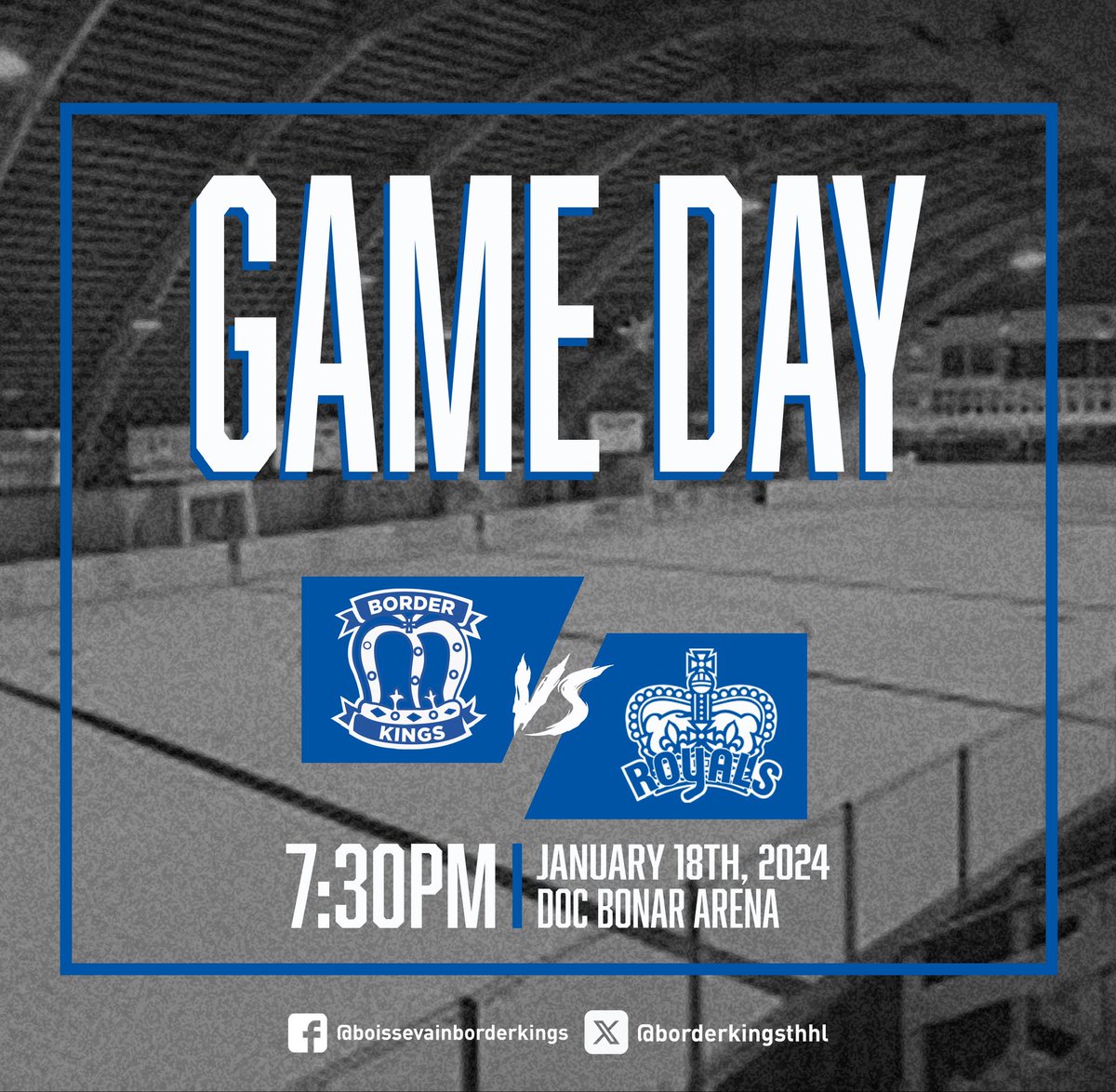borderkingsthhl's tweet photo. 👑GAME DAY!!👑 After having the night off due to the weather, the BK’s are back in action! BK’s take the short trek west to take on @loyalshockey. Puck drop 7:30pm #thhl https://t.co/tvfSsqsA0s