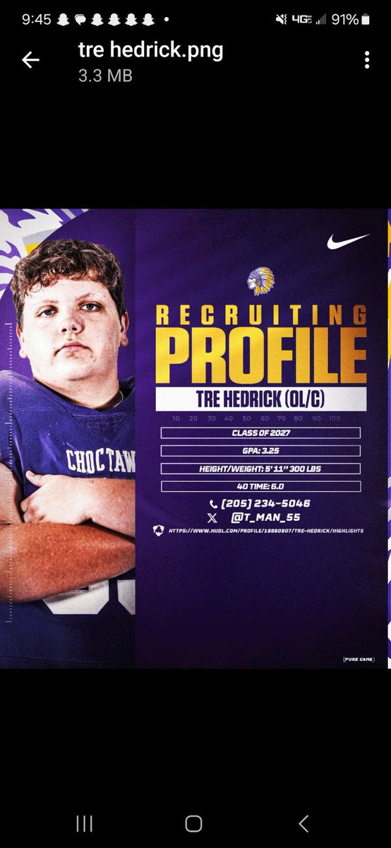 hudl.com/video/3/198909…
Meet Tre Hedrick, Soph. Center BCHS. Made every call upfront this year. Great Football Mind, physical, knows how to use leverage. Will continue to grow at his position and physicality. Give him a look.