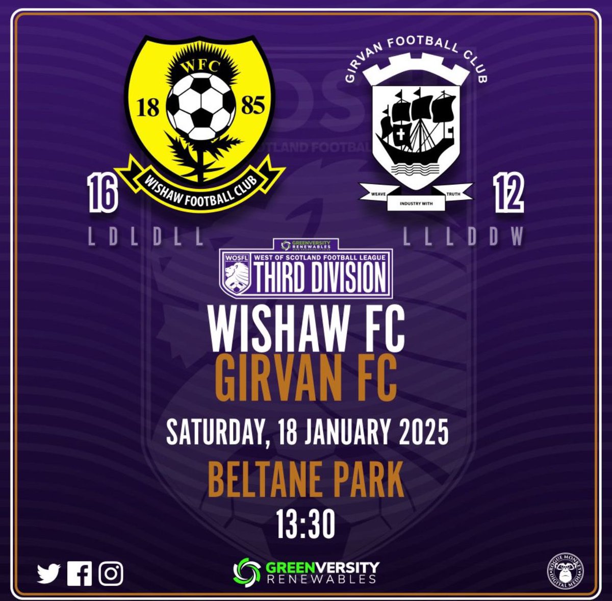 Girvan Football Club (@girvanfc) on Twitter photo 🔵⚫️ FULL TIME RESULT ⚫️🔵
<a href="/WishawFC/">Wishaw Football Club</a> - 2
Girvan - 6 👏👏
A resounding victory for the Seasiders in a “Massive game for both sides” 😉
Terrific effort from players and staff👏⚽️
A brilliant performance from the lads. 6 weeks of hard work paid off over the festive period 👏 🔵⚫️ FULL TIME RESULT ⚫️🔵
<a href="/WishawFC/">Wishaw Football Club</a> - 2
Girvan - 6 👏👏
A resounding victory for the Seasiders in a “Massive game for both sides” 😉
Terrific effort from players and staff👏⚽️
A brilliant performance from the lads. 6 weeks of hard work paid off over the festive period 👏