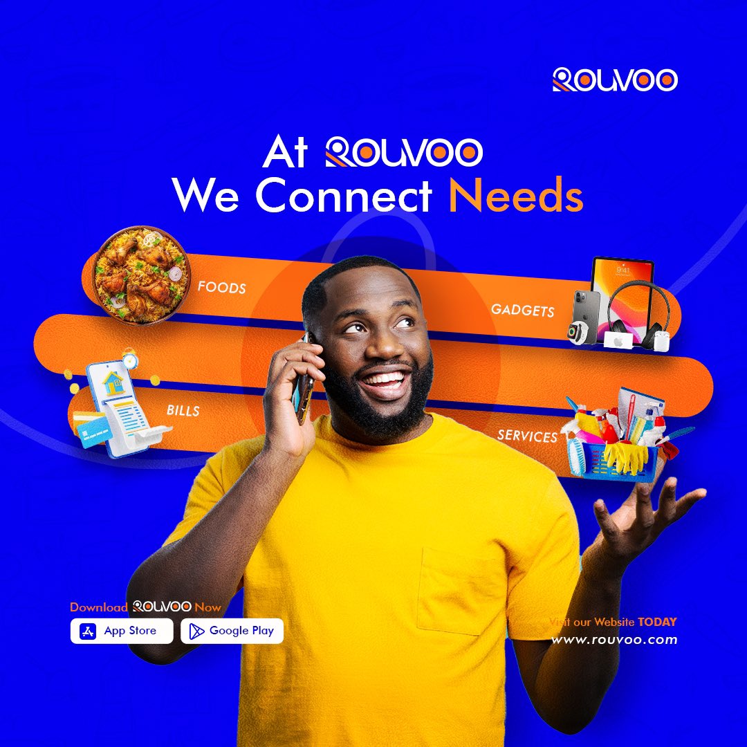 Rouvoo_ng's tweet image. The Rouvoo app is designed to meet its users daily basic needs from food to bills, gadgets and services.
Interesting right?? YES
You don't have to shuffle between different apps to get things done, one app covers it all and that app is Rouvoo.

#rouvoo #akure #akuredelivery