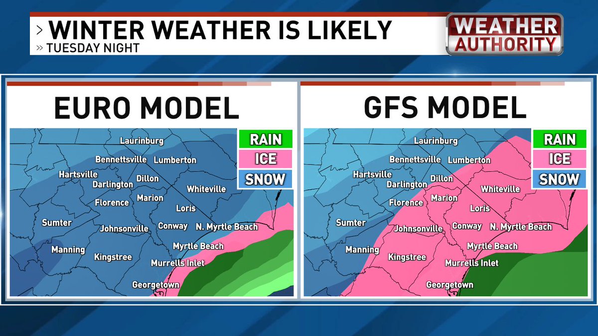 AlexCorderoWX's tweet photo. There is a reason trends of multiple models are used.
One can suggest snow, one can suggest a mix including ice/sleet. Which is right? We'll find out, but the trends are unifying in a winter precip threat of some kind.
(Personally, I'm #TeamEuro but you already knew that 😉) https://t.co/A3JAmjzLjw