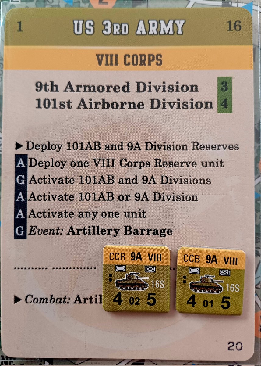 vanlast2's tweet photo. #EnemyAction #Ardennes
Turno aliado. La carta de mando permite a los aliados desplegar elementos de la 9 división blindada. https://t.co/3VJhLl8zUm