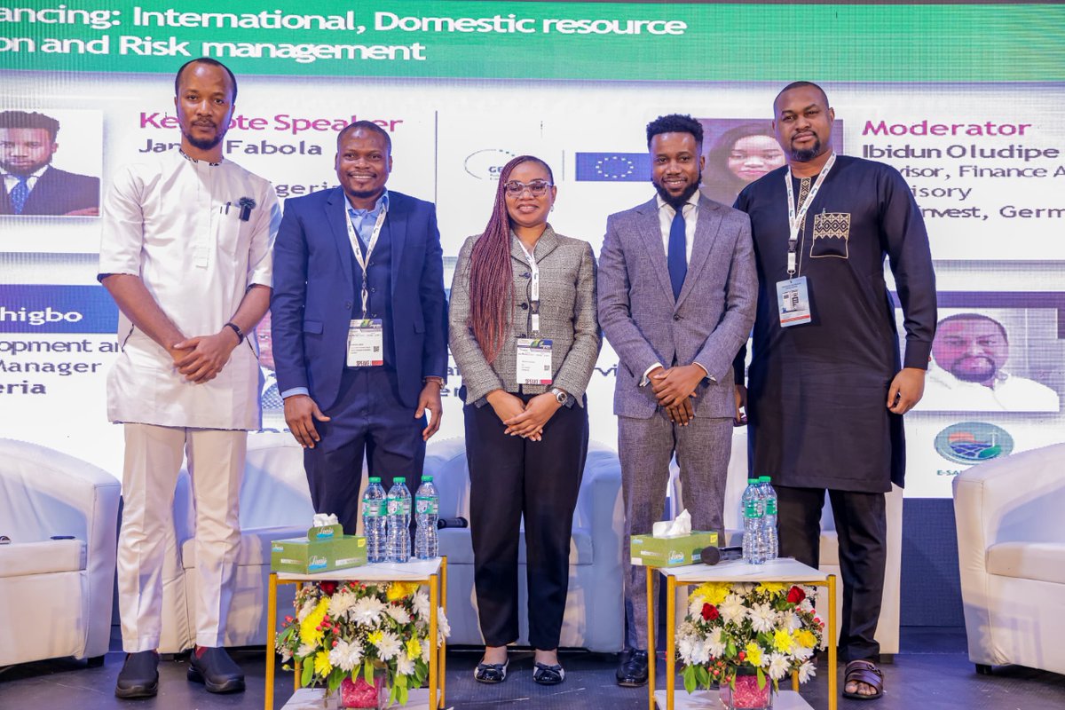 GET_invest's tweet photo. On Wed, @GET_invest #FinanceAccess Advisor Ibidun Olupide moderated a discussion during powerelec Nigeria 2025 🇳🇬 about driving clean #energy through innovative funding and financial strategies. To know how we support companies and project developers ➡️ https://t.co/cBnS35ZuUy https://t.co/4oP9UeX1xQ