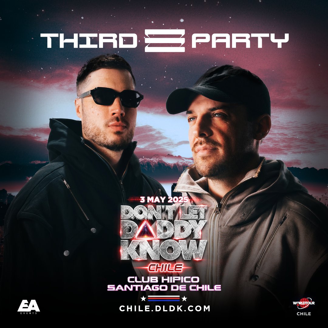 DON'T LET DADDY KNOW (@dldk_official) on Twitter photo 🔥 Exciting news! <a href="/ThirdPartyLive/">Third ≡ Party</a> are joining us at DLDK Chile on May 3rd! 🎶 This will be their first-ever show in Chile. Get ready for an unforgettable night! 🇨🇱✨ Who’s ready to witness history? 👏 #DLDKCHILE 🔥 Exciting news! <a href="/ThirdPartyLive/">Third ≡ Party</a> are joining us at DLDK Chile on May 3rd! 🎶 This will be their first-ever show in Chile. Get ready for an unforgettable night! 🇨🇱✨ Who’s ready to witness history? 👏 #DLDKCHILE