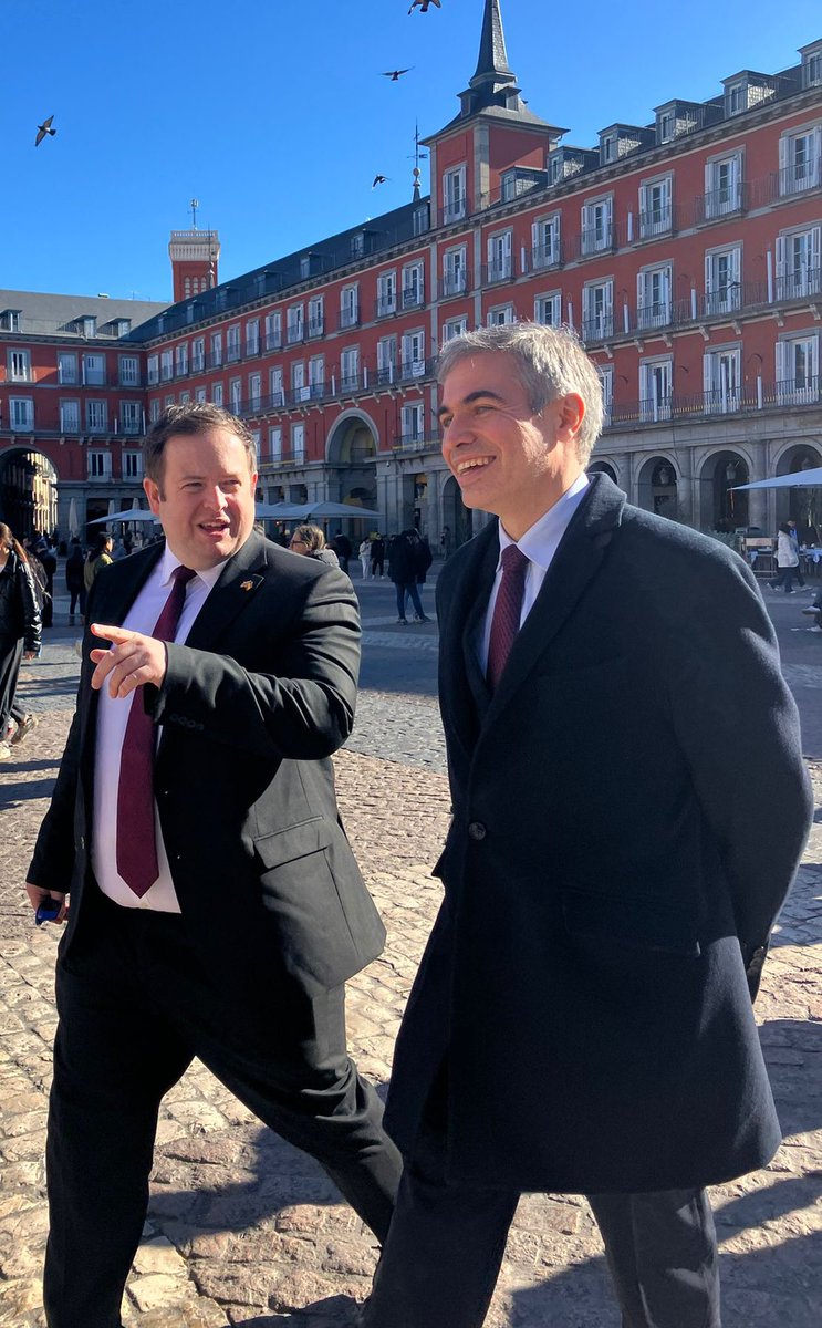 Stephen Doughty MP (@sdoughtymp) on Twitter photo Great meets in #Madrid with friends <a href="/jmalbares/">José Manuel Albares</a> <a href="/FernandoSMEU/">Fernando Sampedro Marcos</a> to discuss how we deepen 🇬🇧🇪🇸🇪🇺 cooperation to deliver growth, jobs & Euro-Atlantic security.
We also spoke about need to work to finalise a UK-EU Treaty on #Gibraltar as soon as possible.
¡Fue un placer como siempre! Great meets in #Madrid with friends <a href="/jmalbares/">José Manuel Albares</a> <a href="/FernandoSMEU/">Fernando Sampedro Marcos</a> to discuss how we deepen 🇬🇧🇪🇸🇪🇺 cooperation to deliver growth, jobs & Euro-Atlantic security.
We also spoke about need to work to finalise a UK-EU Treaty on #Gibraltar as soon as possible.
¡Fue un placer como siempre!