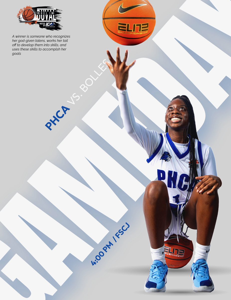 Potters House Christian Academy WBB 🦁 (@phca_gbb) on Twitter photo It’s opportunity day for PHCA Girls basketball! Meet us at FSCJ South Campus Tip-Off is 4:00pm.
Duel in Duval Tournament 🏀 <a href="/SherrandaR/">Sherranda Reddick, M.S</a> It’s opportunity day for PHCA Girls basketball! Meet us at FSCJ South Campus Tip-Off is 4:00pm.
Duel in Duval Tournament 🏀 <a href="/SherrandaR/">Sherranda Reddick, M.S</a>