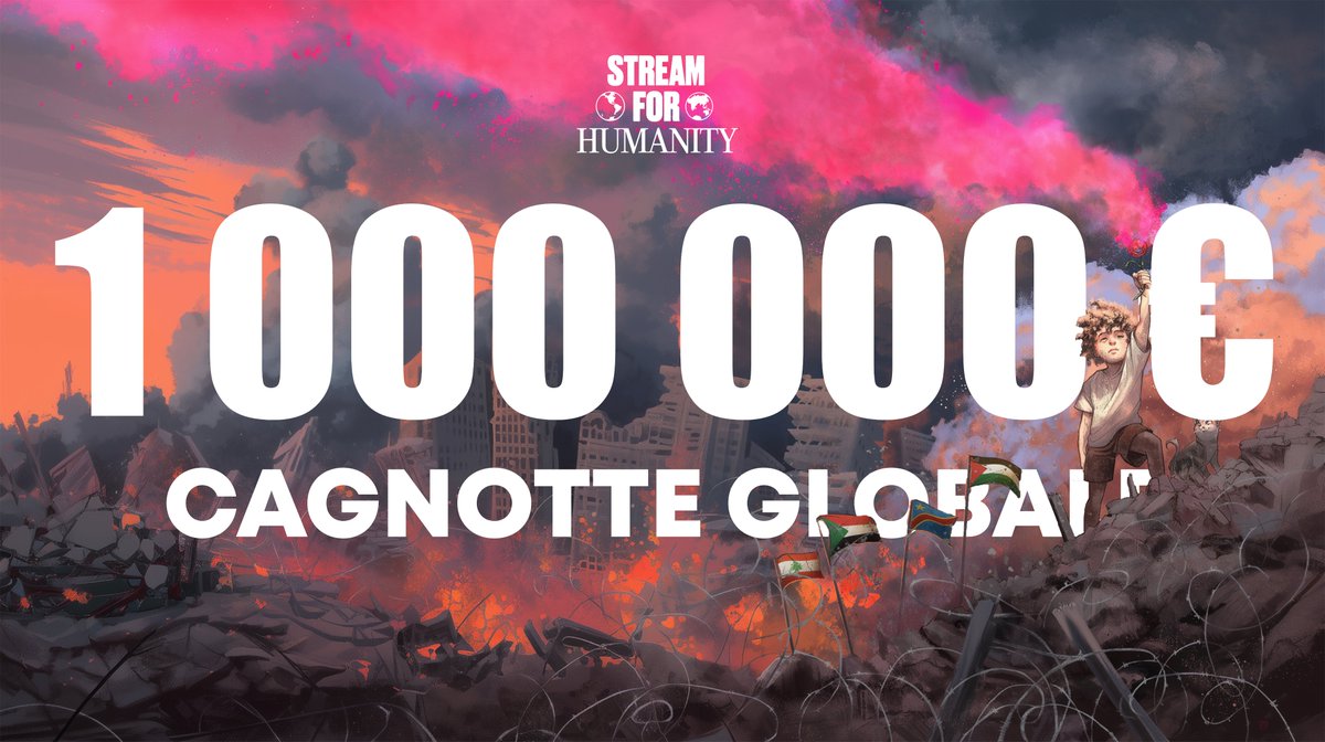 AmineMaTueTV's tweet photo. C'EST LÉGENDAIRE, C'EST SYMBOLIQUE, LE MILLION D'EUROS RÉCOLTÉ POUR MÉDECINS SANS FRONTIÈRES ! ❤️🩵🖤🤍💚

EN MOINS DE 24H... ET C'EST PAS FINI 🔥

#StreamForHumanity 🇵🇸🇨🇩🇸🇩🇱🇧 https://t.co/Hersi5ac8B