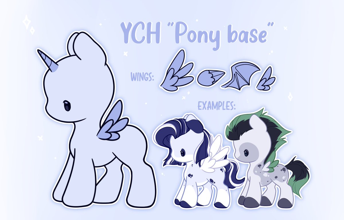 MrJazz_art's tweet photo. ✨YCH "Pony base" multi-slot✨

Slots: OPEN

•To color the ych for your character - $12
•To create a character for you on this base is - $18
•(Add a cutie mark 2$)

A strong change of the line for an additional fee (2-5$)

#mlp #ych #oc #character #art #pony #brony https://t.co/FWohbJUGYu