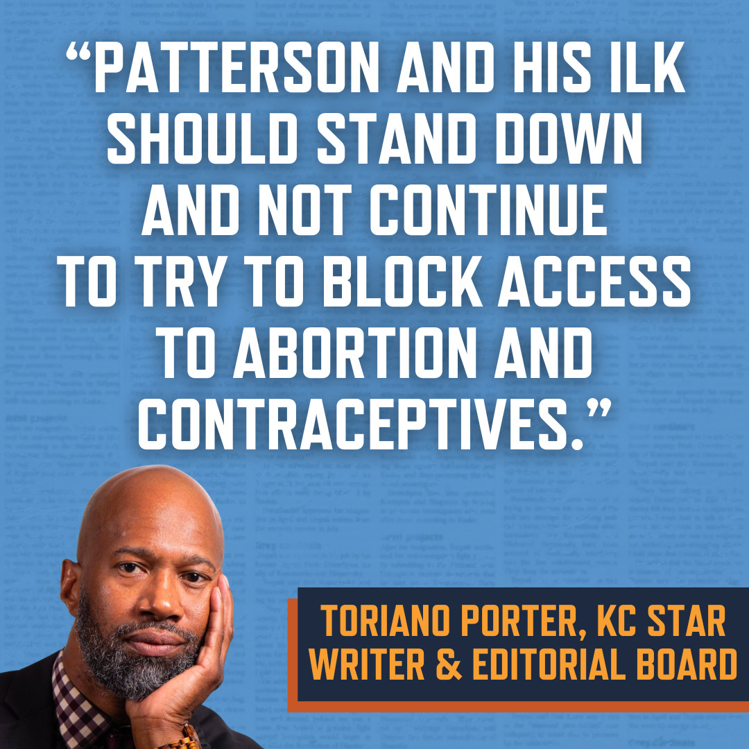 ProgressMO's tweet photo. Missourians want access to abortion and reproductive rights and voted to enshrine them in our state constitution. @TorianoPorter of the @kcstar tells House Speaker Jon Patterson that #MOLeg shouldn't try to block them. https://t.co/o1xCSypsxc #EndTheBanMO #YesOn3 https://t.co/qoZGj1nYhi