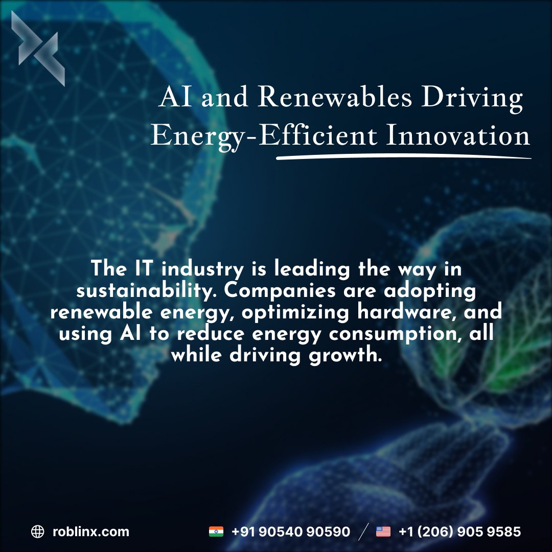 roblinxinfotech's tweet photo. The IT industry is leading the way in sustainability. Companies are adopting renewable energy, optimizing hardware, and using AI to reduce energy consumption, all while driving growth.
#webdesign #web #service #technology #techcompany #saas #US #india #australia #uk #roblinx https://t.co/hKcL4ukS0N