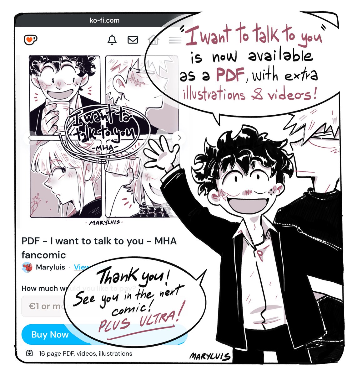 maryluissart's tweet photo. I want to talk to you_11 End 🥦 #mha431 
Thank you for all your nice comments &amp; love ;; 🧡💚🩷💛
PDF ➡️ https://t.co/yXsumUYcOG https://t.co/8djgdHGGEs