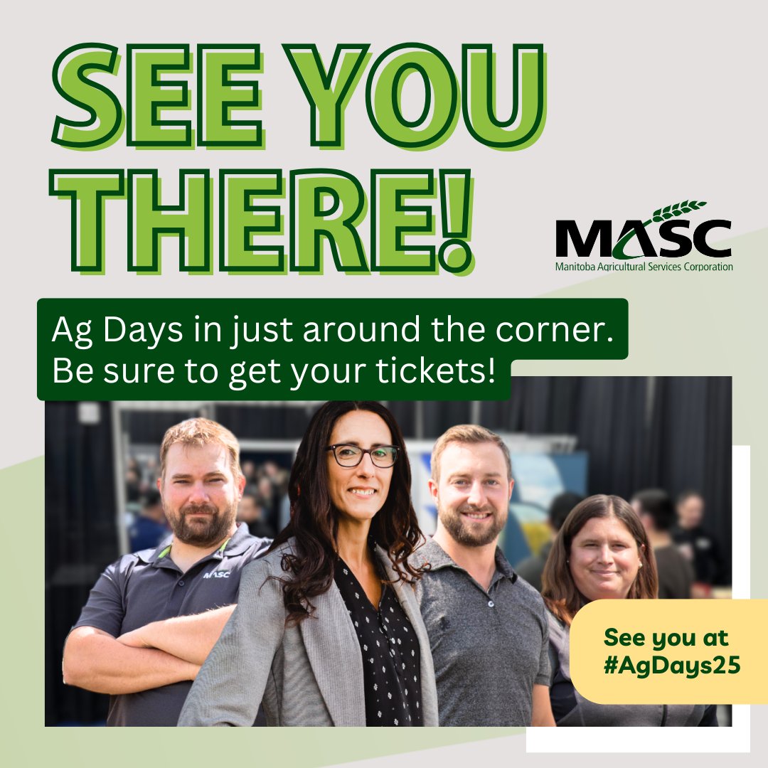 Planning your <a href="/MBAgDays/">Manitoba Ag Days</a> agenda? Stop by booth 625 for an Archie’s pepperoni stick, some good conversation about MASC programs and services, and enter our ‘Meal in the Field’ door prize!

Donate to <a href="/STARSambulance/">STARS</a> and we’ll even give you extra door prize entries! #AgDays25 #MBAg