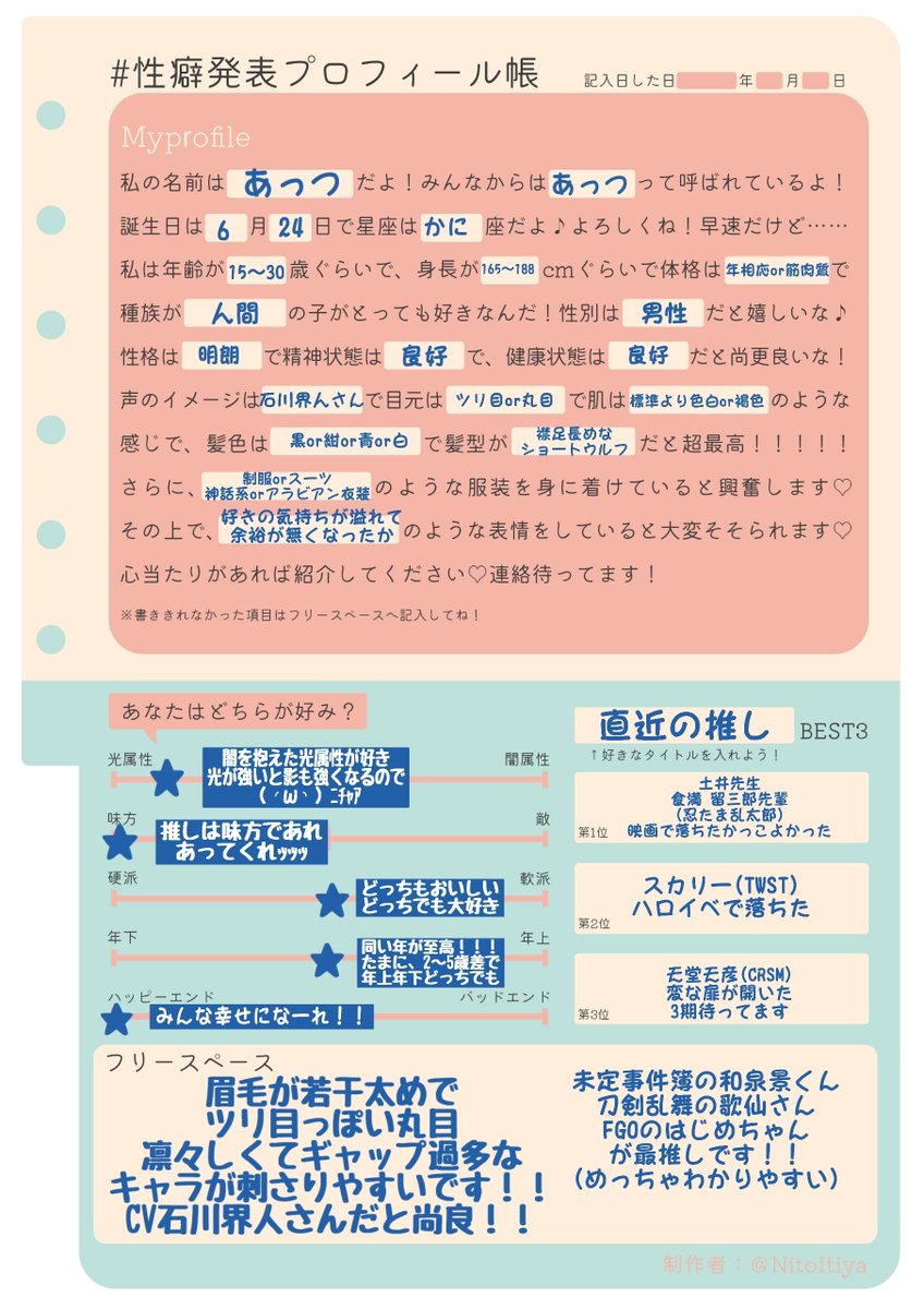 性癖と言っていいのかわからんけど・・・ 好みが急にわかりやすく
