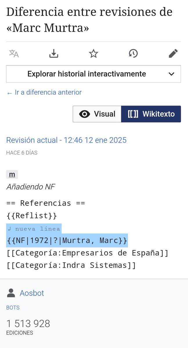 RdnHill's tweet photo. @JMartiLector @MrtnzAlvrz Esa wikipedia que "le han montado" no sé cuánto tiempo lleva ahí... De hecho la última revisión ha sido para incluir un mísero enlace. El resto de contenido no ha cambiado desde Nov 23. Ojalá podamos debatir y formarnos e informarnos sin intoxicaciones absurdas como ésta. https://t.co/fHXhjtg9ne
