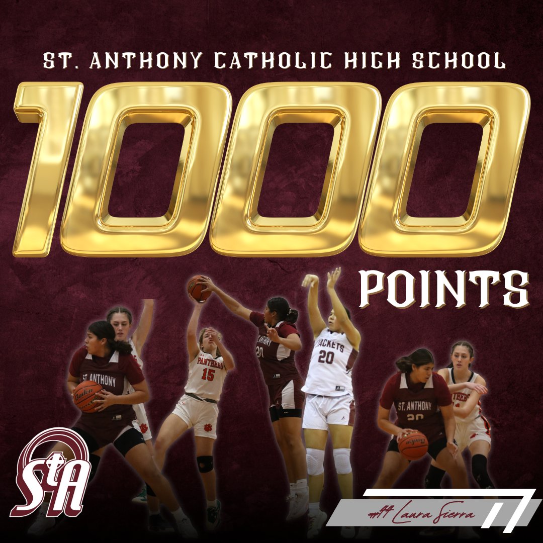 StAnthonyCHS_TX's tweet photo. 🎉🏀 A Milestone Achieved! 🏀🎉
A huge congratulations to our senior standout, #44 Laura Sierra, for reaching an incredible career milestone of 1,000+ points! 🙌🔥
Let’s show Laura some love in the comments! 💬⬇️
#1KPoints #MilestoneMoment #44Strong #StudentAthlete #TheBuzz https://t.co/3q6oQG83Jt