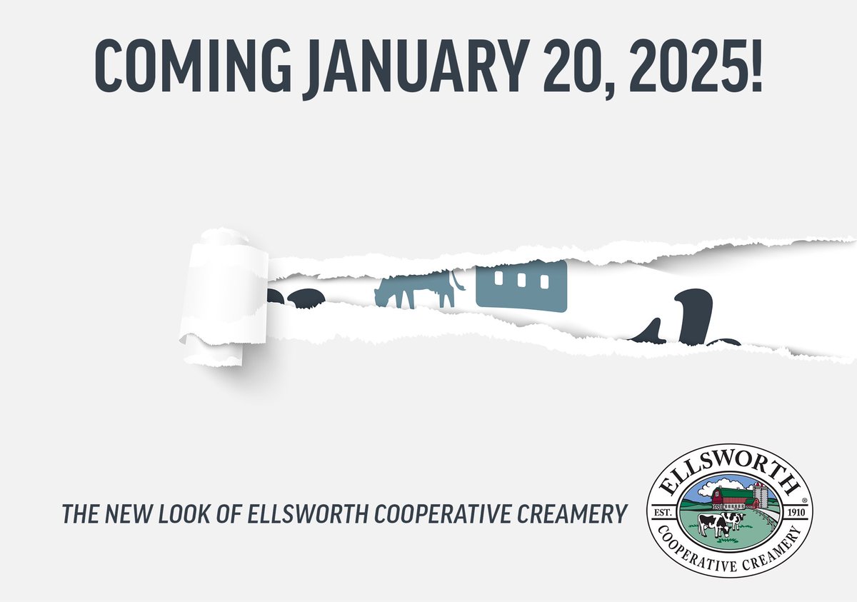 📢 Something fresh is coming your way!📢

Mark your calendars for January 20, 2025, when we unveil a whole new look for Ellsworth Cooperative Creamery. Same legendary cheese curds and award-winning cheese, now with a fresh new style.

Stay tuned — you won’t want to miss this! 🧀