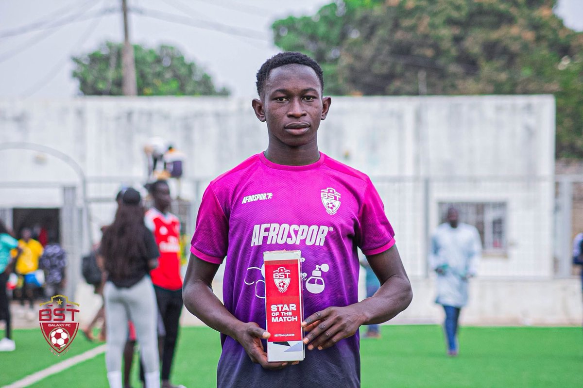 bstgalaxyfc's tweet photo. 😍 STAR OF THE MATCH 😍
BST Galaxy FC’s Musa Njie delivered a masterclass performance against Fortune FC, scoring an audacious goal in the 3rd minute and setting up the second .
#BSTGalaxy
#BSTGalaxyFC
#HomeOfTalents
#StarOfTheMatch https://t.co/8Jmo1fKXkG