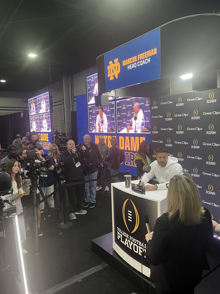 Busy morning here in ATL for the #NationalChampionship — we talked to <a href="/OhioStateFB/">Ohio State Football</a> HC Ryan Day and <a href="/NDFootball/">Notre Dame Football</a> HC Marcus Freeman. Both are telling their teams to stay focused ahead of Monday’s game. <a href="/whiotv/">WHIO-TV</a>
