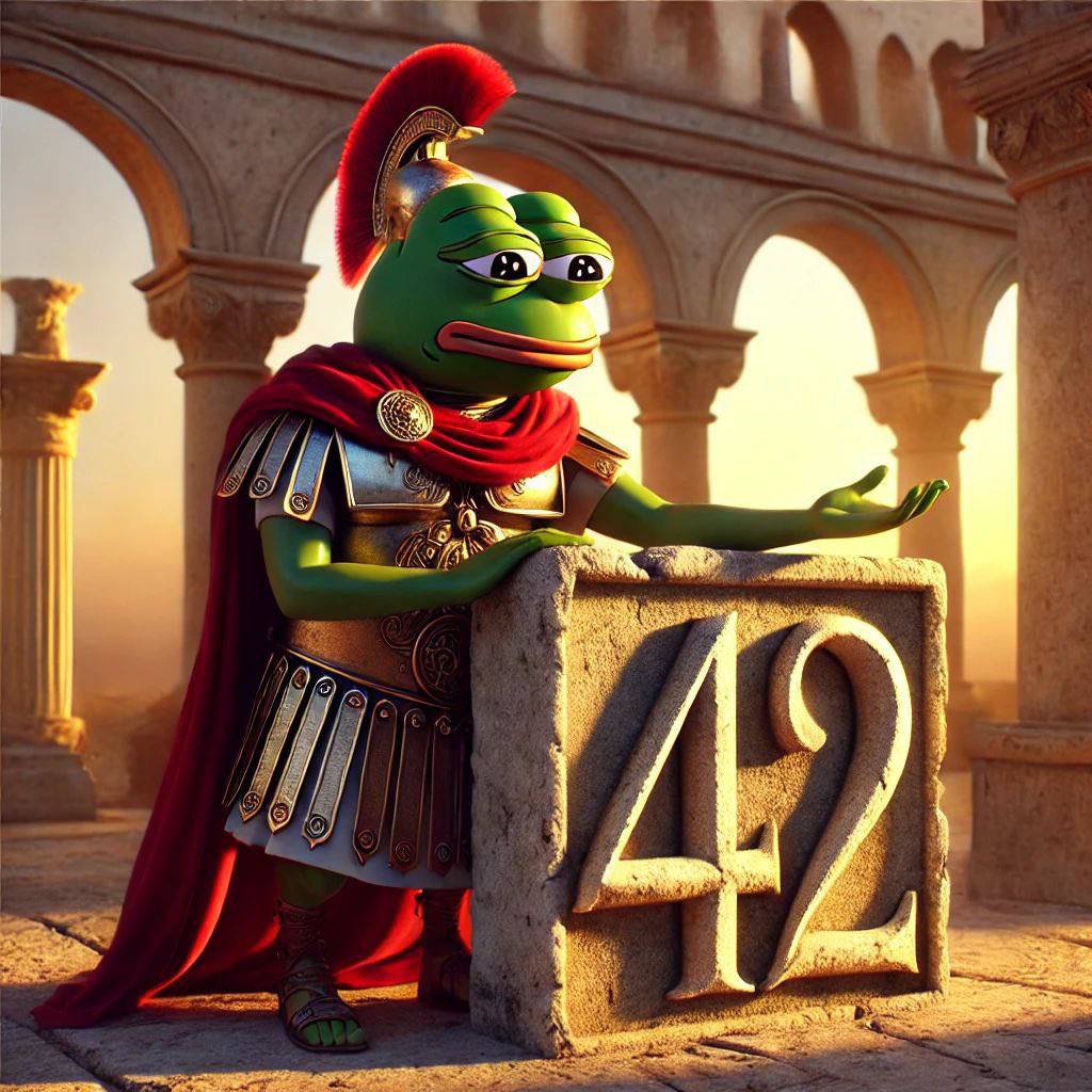 BornSlippyOG's tweet image. Check out OG Kekius Maximus. He's not a frog he's an emperor and has special connection to "42"

🐸 KM42

"The answer to life, the Universe and everything is 42" - Deep Thought

"The answer to life, the Universe and Crypto is KM" - Kekius Maximus

CA :…