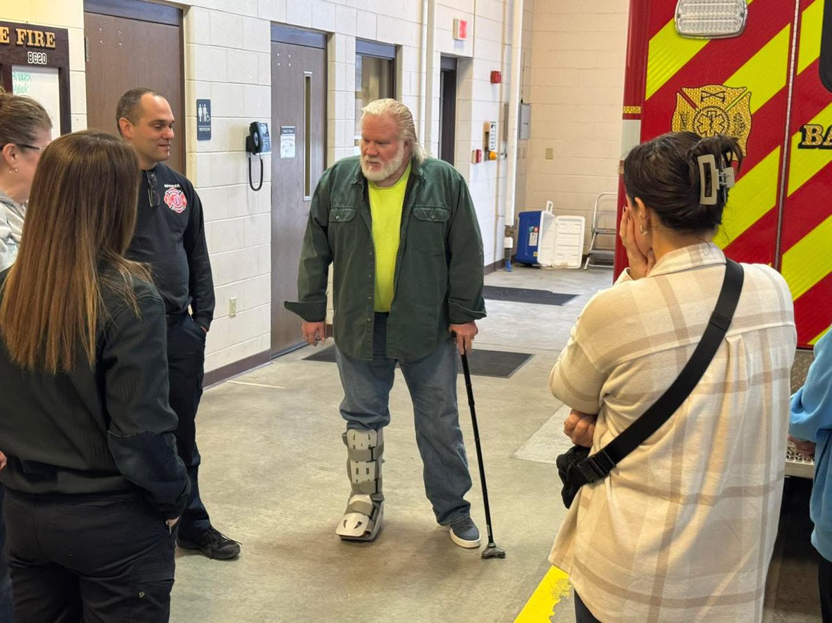 January 16th, 2024 BCFD responded to a call for a unresponsive person. Crews arrived within minutes and found Timothy Bond 61 in cardiac arrest. Within minutes crews restored his heartbeat. Today Mr Bond and his family came to thank his caregivers! 👏🏼❤️