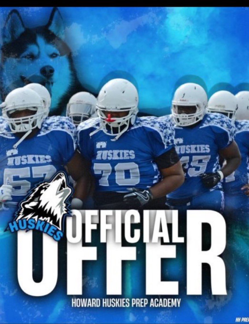 After a good talk with <a href="/coachhoward22w/">Coach James Howard</a> and <a href="/Coachmck74/">coach Mckinney</a> blessed to say I’ve received a offer from <a href="/HowardHuskies1/">HH Prep Post Grad Football Team</a>