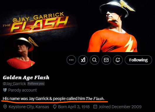 || I know, I know it's part of our story, but I was not ready to see this in the bio even after several years. #Flash #Legend #JSA #TheOG #AndStill