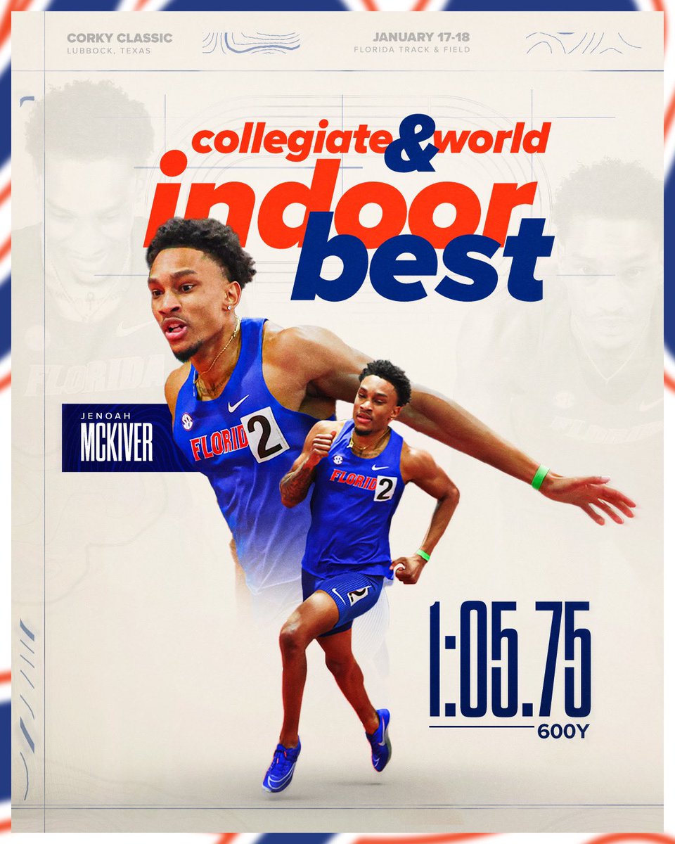 Gators Track and Field & Cross Country (@gatorstf) on Twitter photo <a href="/JenoahMckiver/">Jenoah Mckiver ✪</a> is UNREAL 🤯🤯🤯
600-yard world indoor and collegiate best in his first race of the season!
#GoGators 🐊 <a href="/JenoahMckiver/">Jenoah Mckiver ✪</a> is UNREAL 🤯🤯🤯
600-yard world indoor and collegiate best in his first race of the season!
#GoGators 🐊