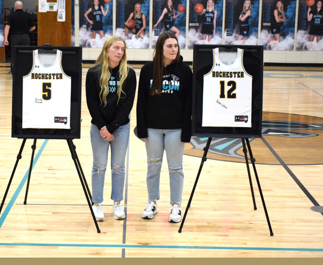 Congratulations to Kassidy and Kandace as their high school dedicated their RCTC National Championship 2023 jerseys  to be hung in their school. Tremendous honor to have coaches these two great individuals. ⁦<a href="/RCTCAthletics/">RCTC Yellowjackets</a>⁩ ⁦<a href="/RCTC_WBB/">RCTC_WBB</a>⁩