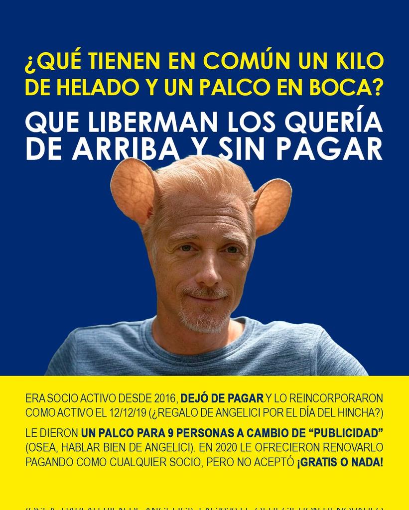 Qué pasa <a href="/libermanmartin/">Martin Liberman</a>, necesitas un palco gratis para hablar bien de Boca?